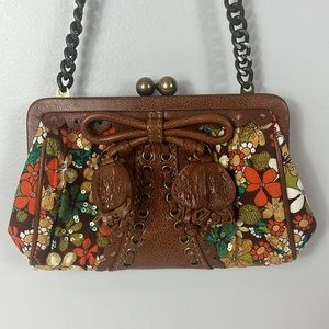 Isabella Fiore Morning Dew Floral Small Clutch Shoulder Bag Purse